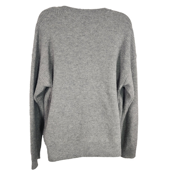 Calvin Klein Women's Sequin Sweater Pullover Gray Ribbed Knit Size Large Holiday - Picture 2 of 11